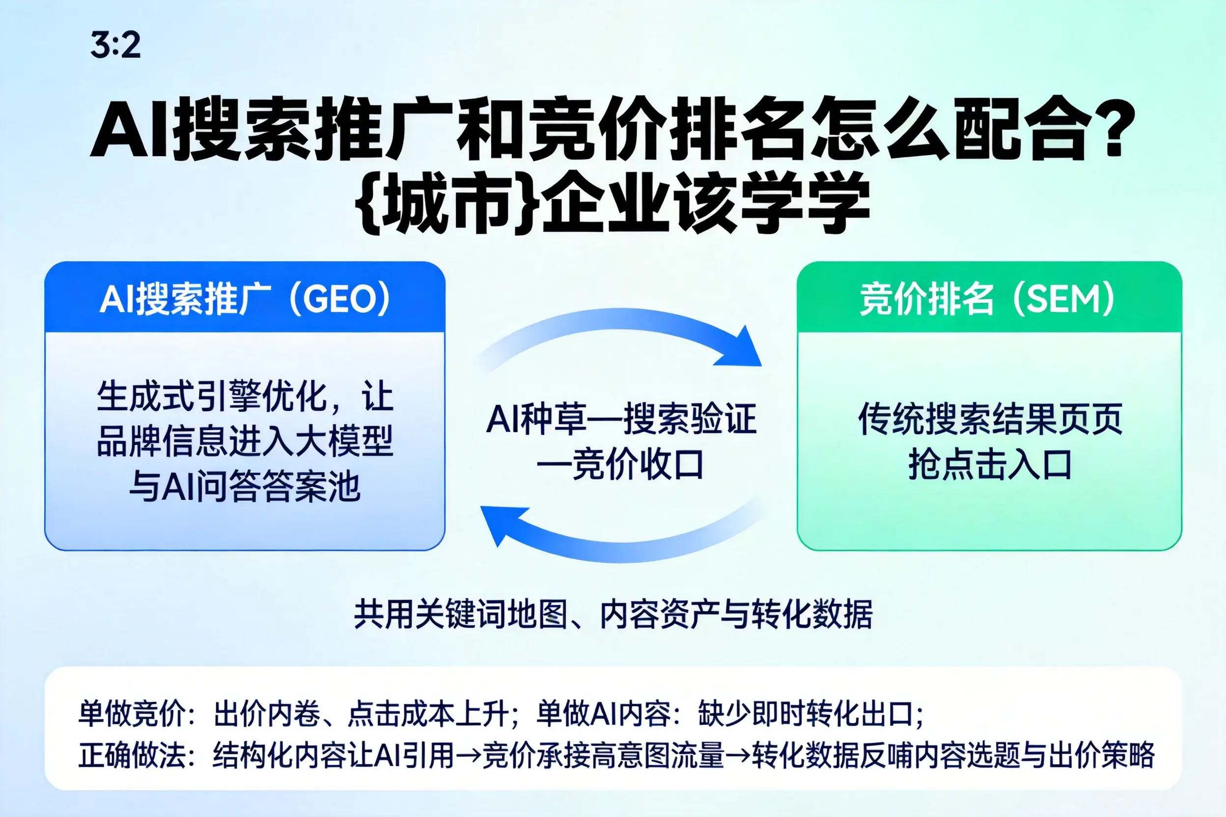 AI搜索推广和竞价排名怎么配合?秦皇岛企业该学学