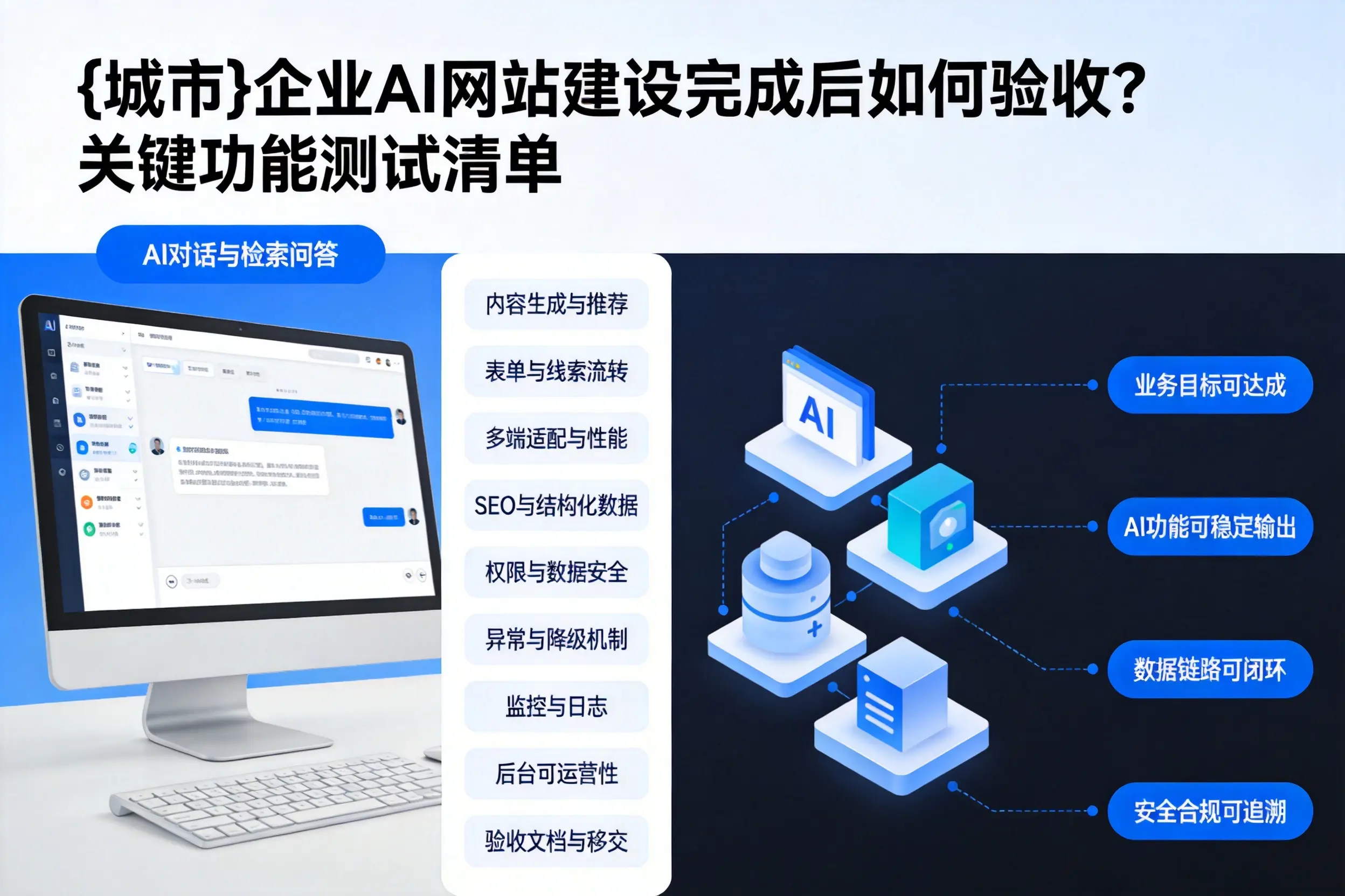 秦皇岛企业AI网站建设完成后如何验收?关键功能测试清单