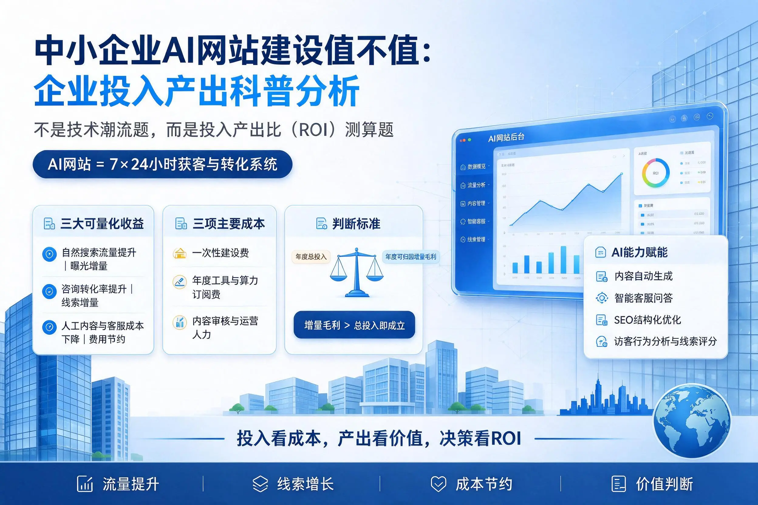 中小企业AI网站建设值不值：秦皇岛企业投入产出科普分析