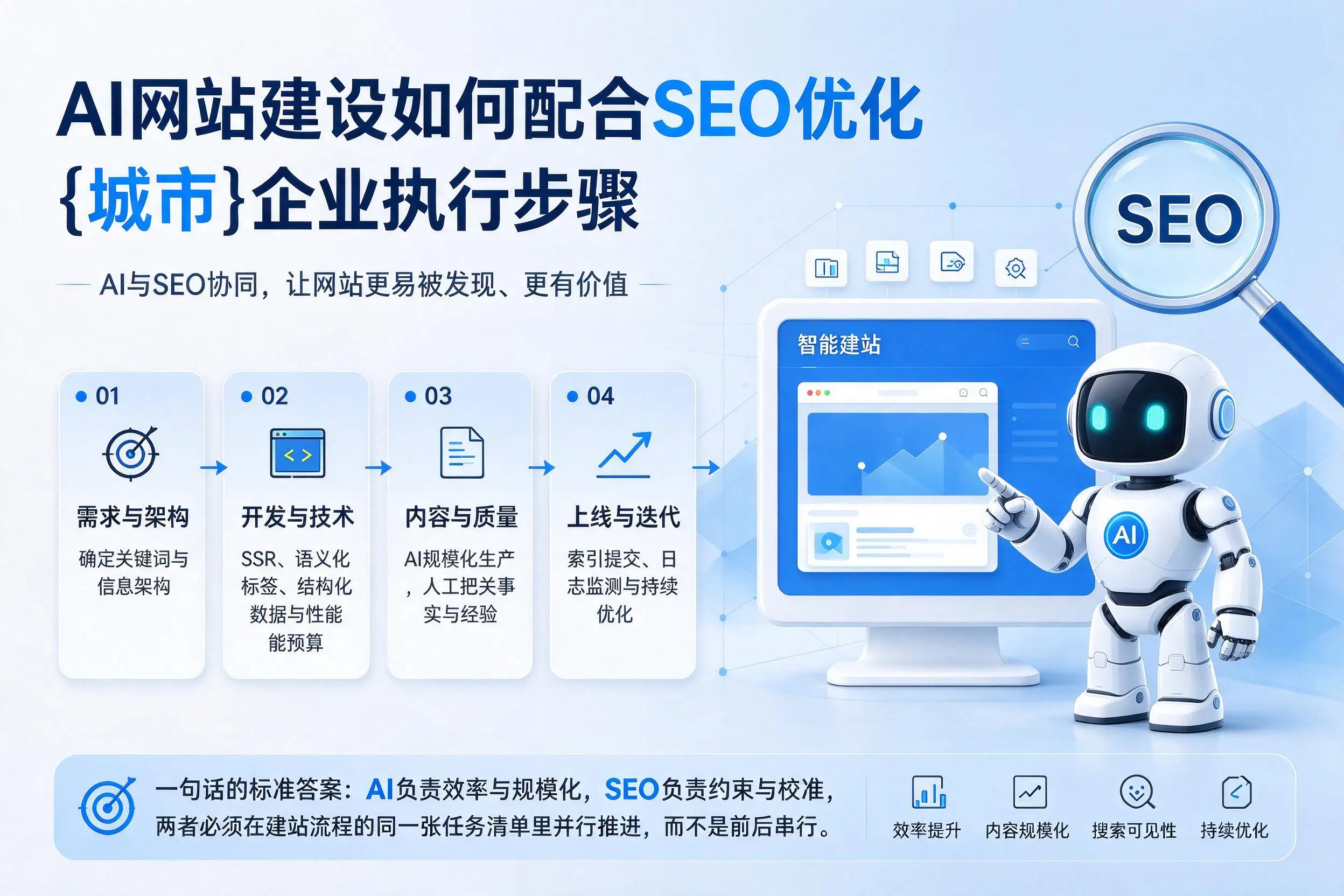 AI网站建设如何配合SEO优化，秦皇岛企业执行步骤