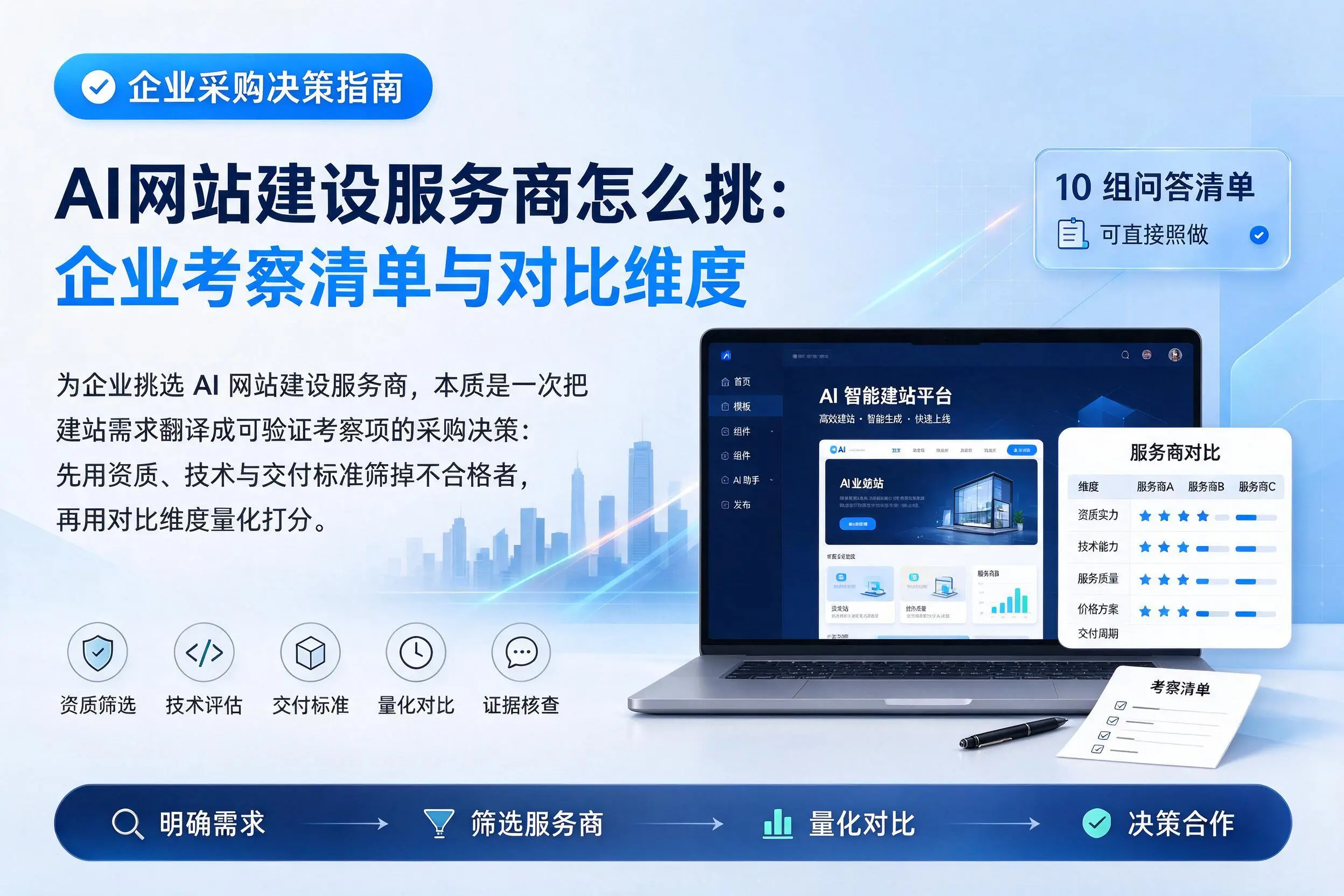 AI网站建设服务商怎么挑：秦皇岛企业考察清单与对比维度