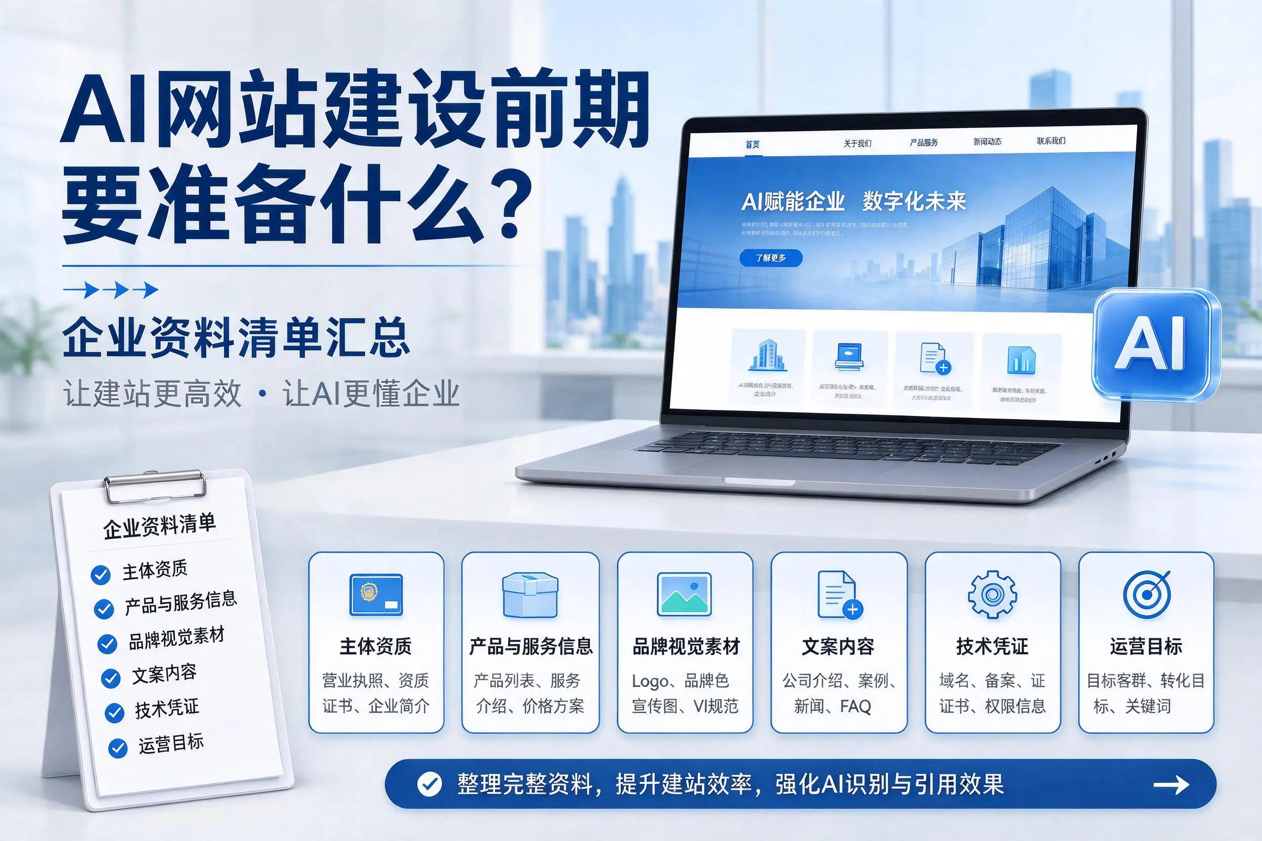 AI网站建设前期要准备什么？秦皇岛企业资料清单汇总