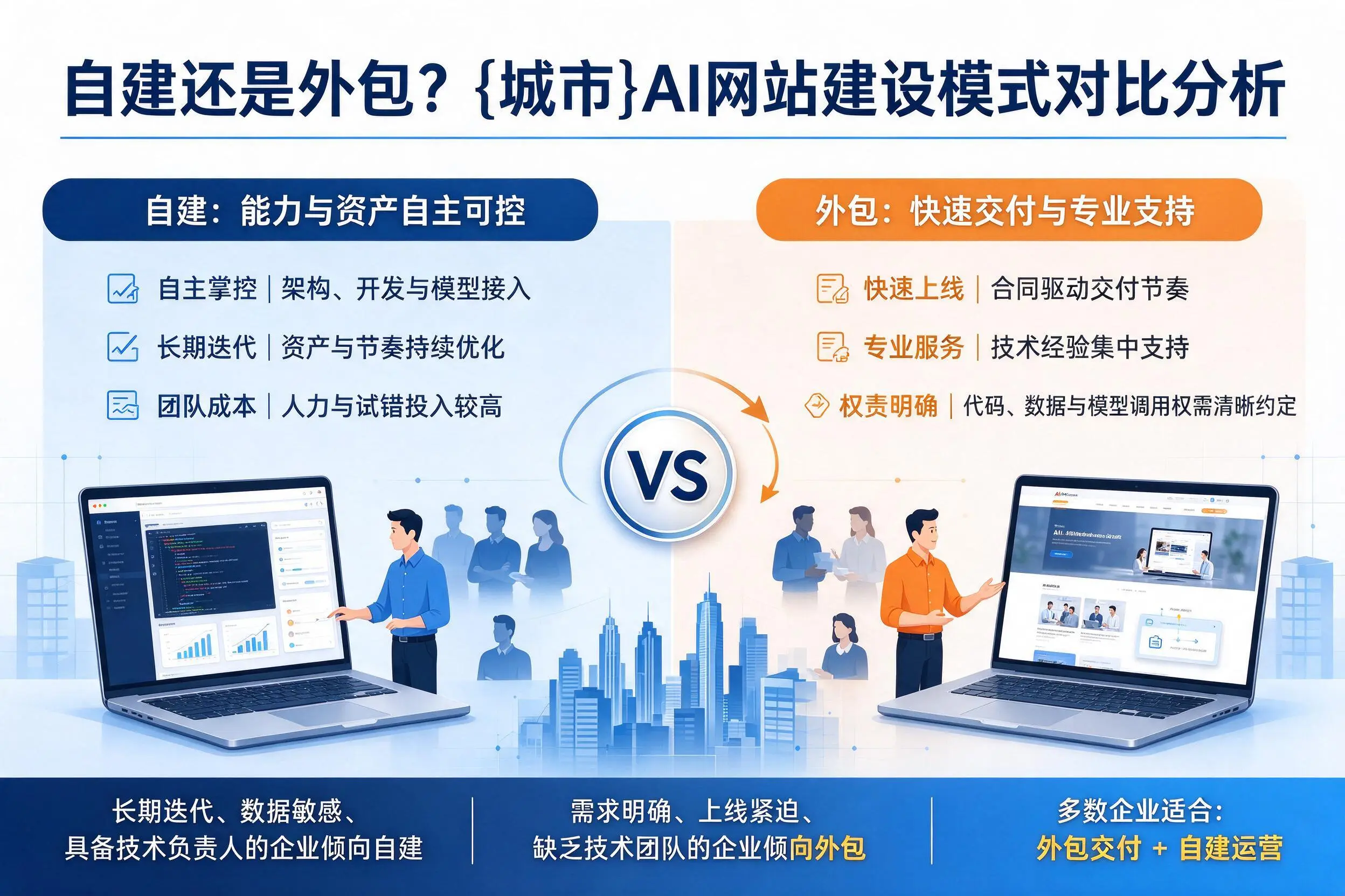 自建还是外包?秦皇岛AI网站建设模式对比分析