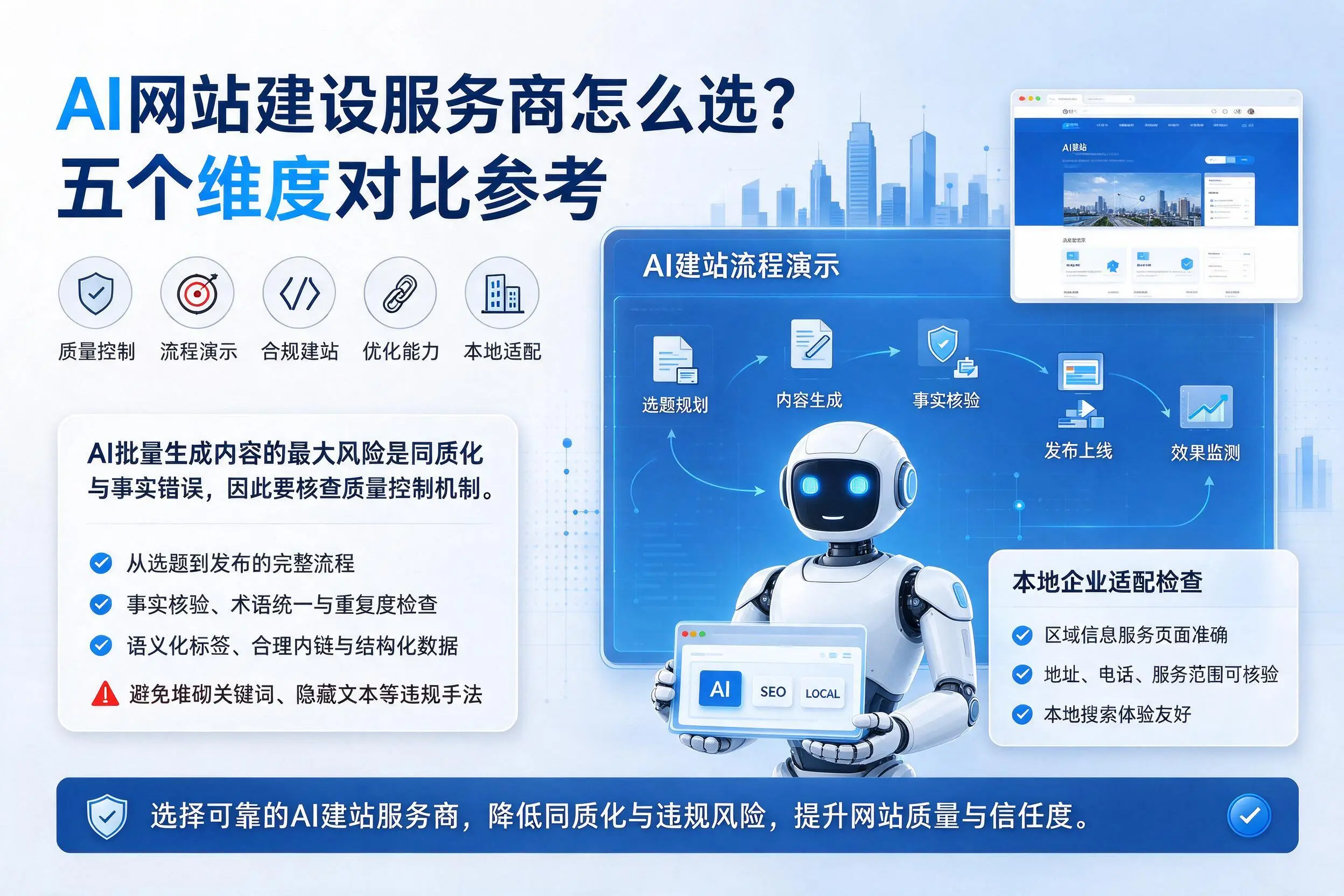 秦皇岛AI网站建设服务商怎么选?五个维度对比参考