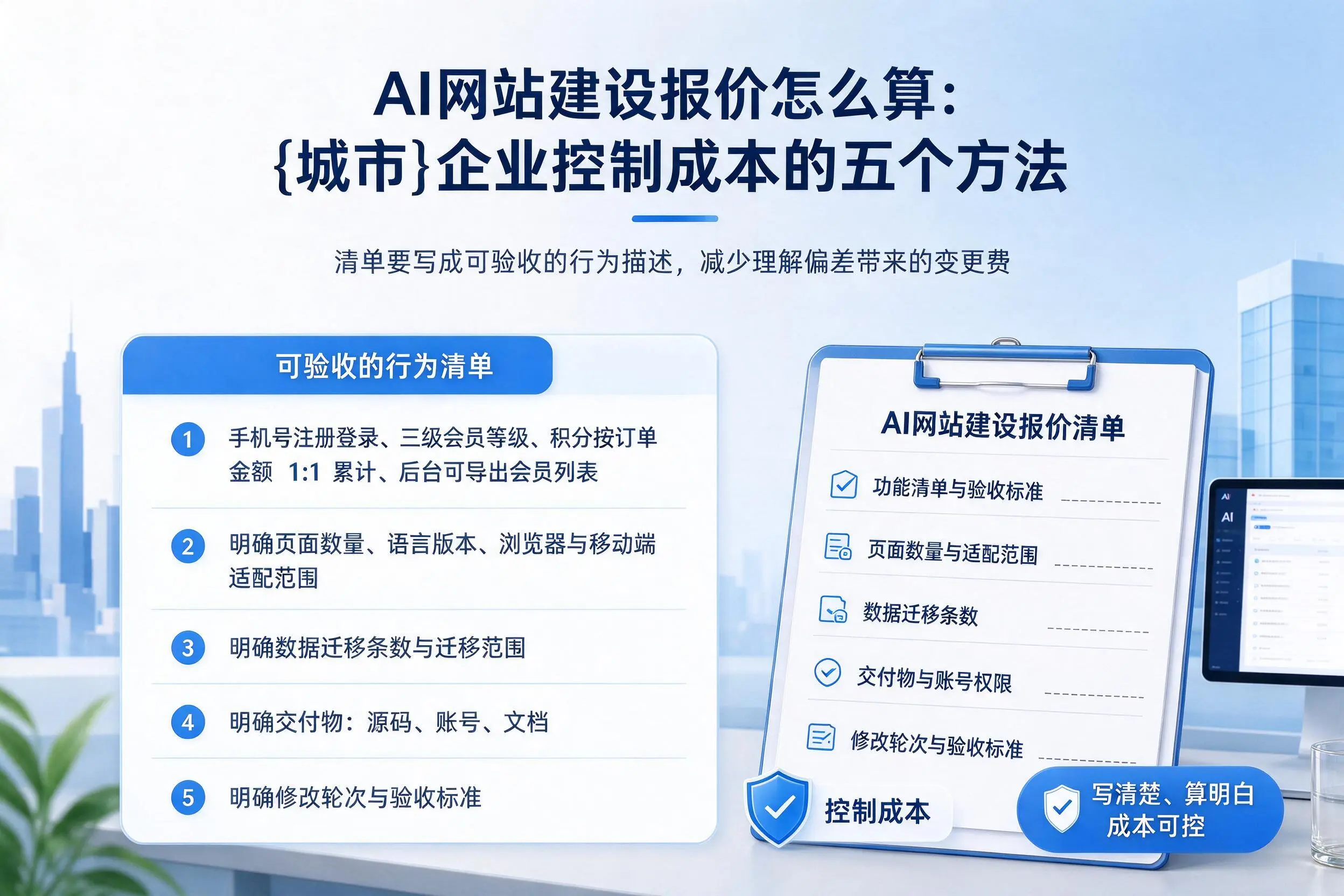 AI网站建设报价怎么算：秦皇岛企业控制成本的五个方法